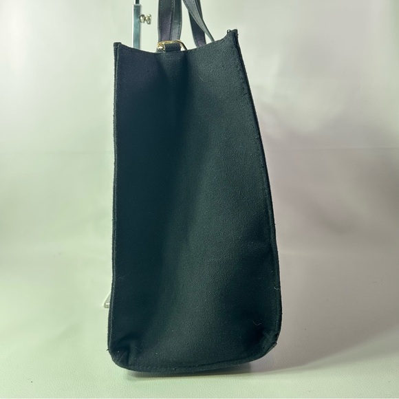NEW Women’s Bebe Rian Black Canvas Tote Bag w/Gold Studs - Picture 3 of 8